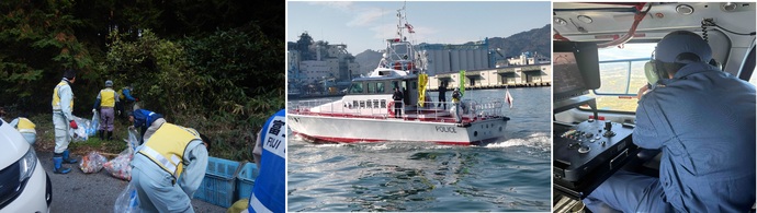 不法投棄防止統一パトロール（陸・海・空）の写真
