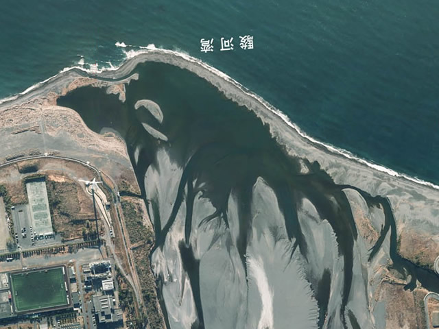 安倍川河口の航空写真