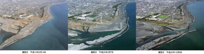 安倍川河口の航空写真