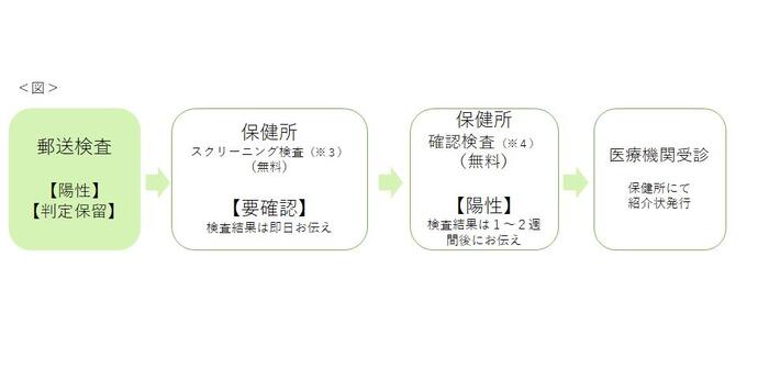 HIV陽性の場合の流れ図