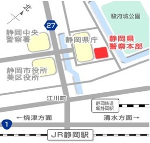 地図：県警本部庁舎地図