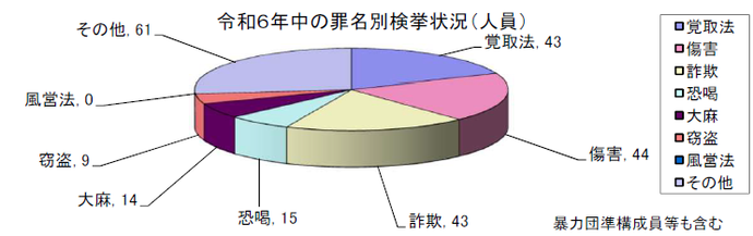 グラフ：罪名別検挙状況