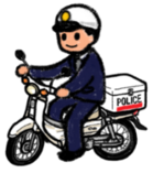 イラスト：バイクの警察官