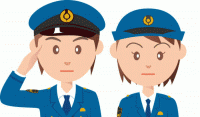 イラスト：警察官と女性警察官