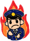 イラスト：燃える警察官