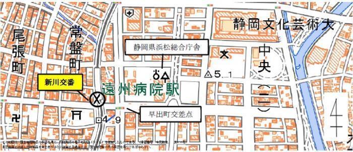 地図：新川交番アクセスマップ
