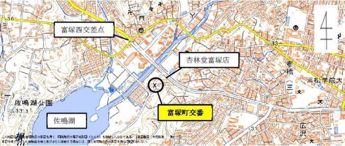 地図：富塚町交番アクセスマップ