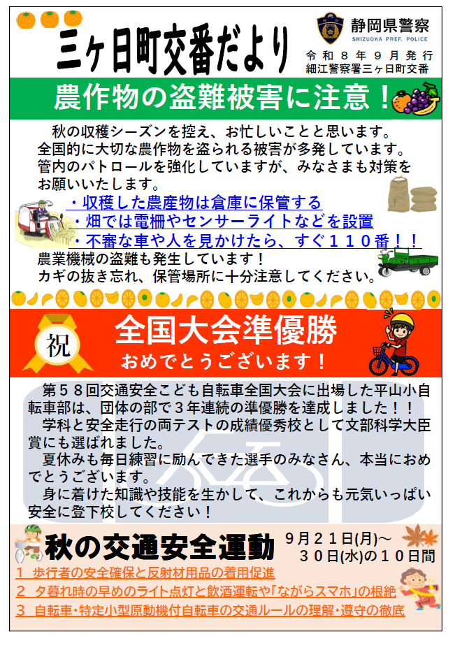 チラシ:三ヶ日町交番だより
