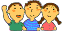 イラスト：三人の子ども達が並んでいる様子