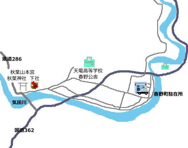地図：春野町駐在所