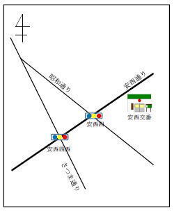 地図：安西交番管内