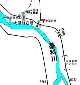 地図：大原駐在所管内