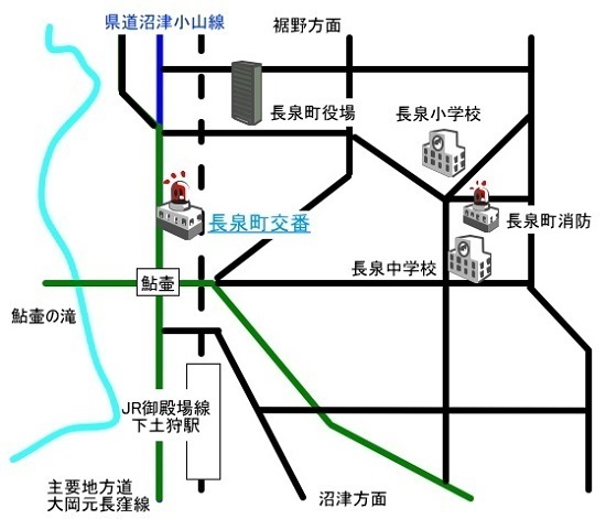 地図：長泉町交番周辺