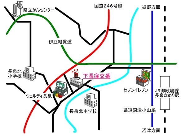 地図：下長窪交番周辺地図