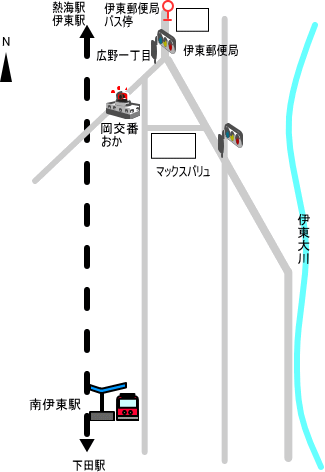 地図：南伊東駅周辺地図