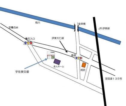 地図：宇佐美交番周辺地図