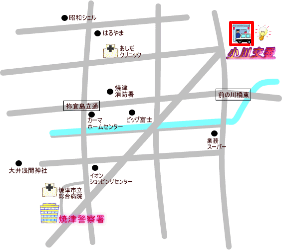 地図：小川交番