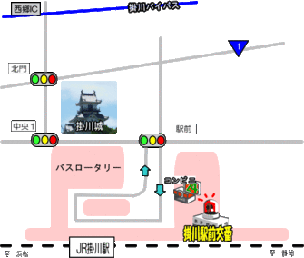 地図：掛川駅前交番周辺