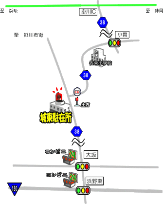 地図：城東駐在所周辺