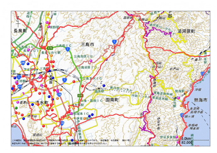 地図：田方郡函南町