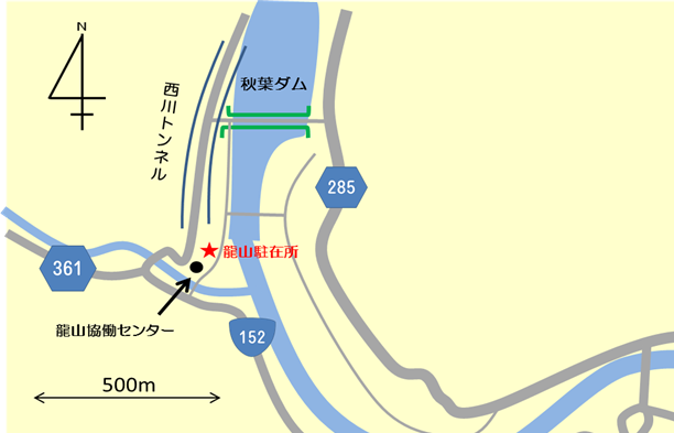 地図：龍山駐在所の場所を示す地図