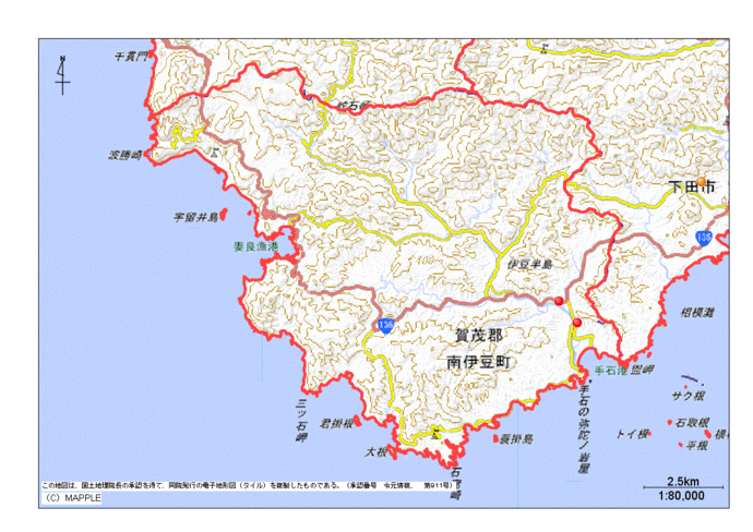 南伊豆町地図