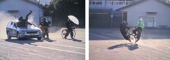 写真：令和5年10月23日　自転車安全教室（スケアード・ストレイト教育技法）見学会の開催