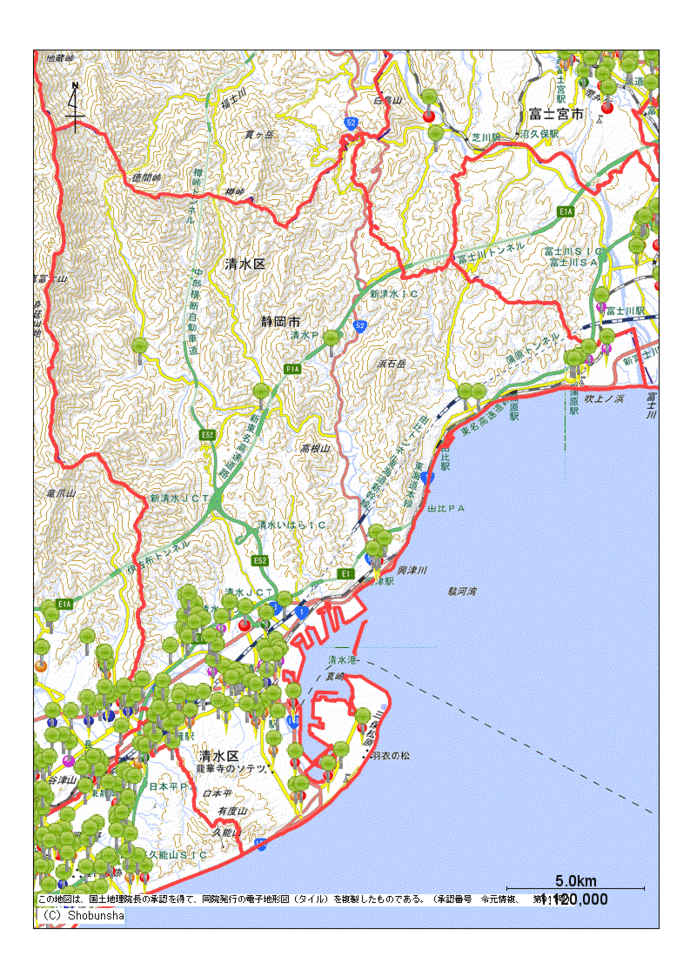 静岡市清水区の地図