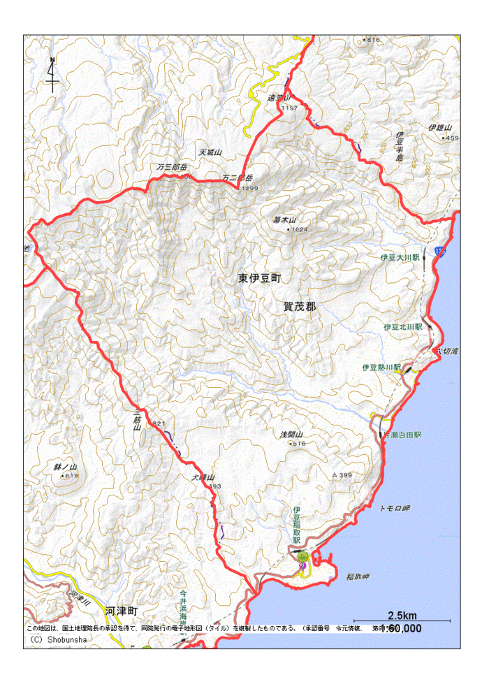 賀茂郡東伊豆町地図