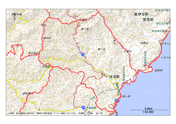 賀茂郡河津町地図