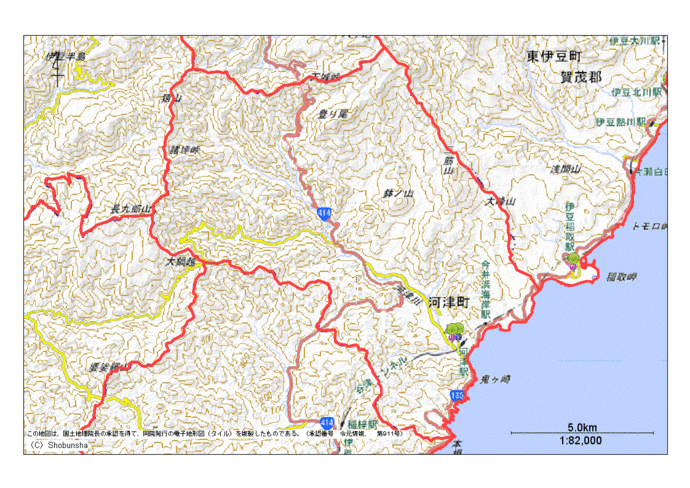 賀茂郡河津町地図