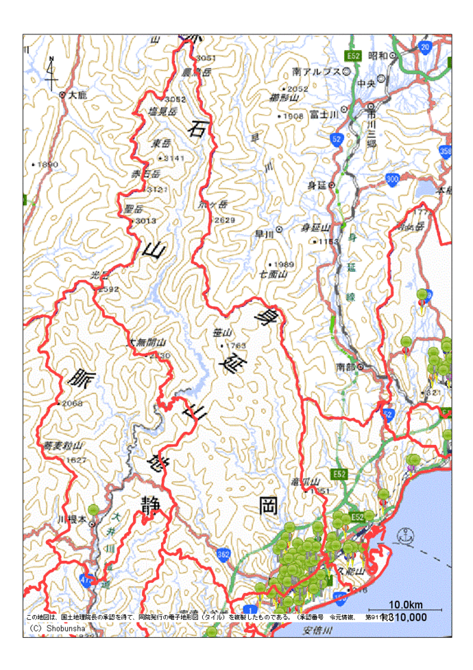 静岡市葵区地図（縦）