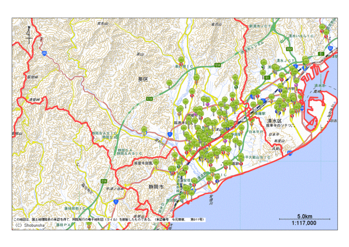 静岡市葵区地図（横）