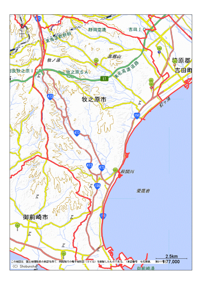牧之原市地図