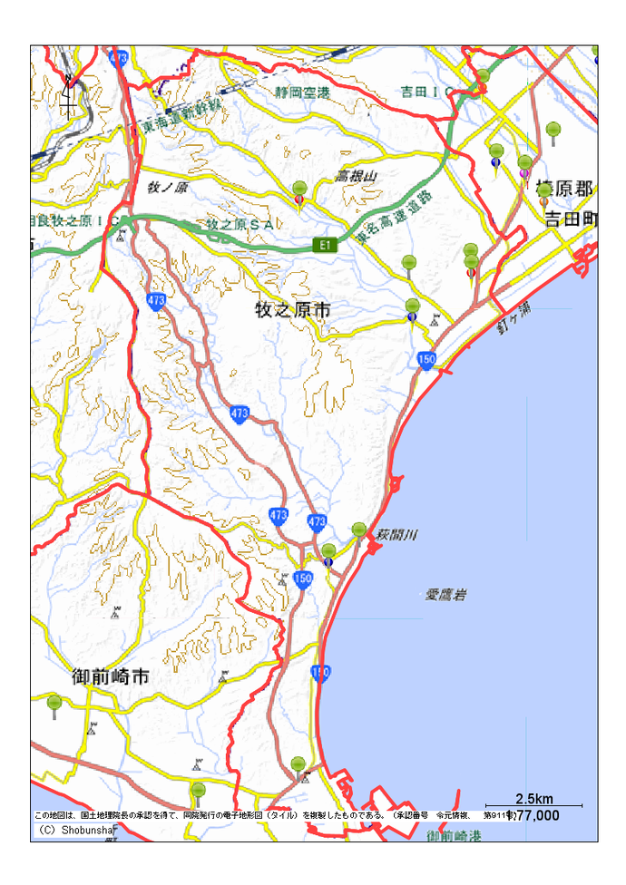 牧之原市地図