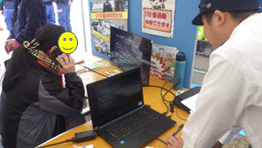 写真：模擬110番の様子