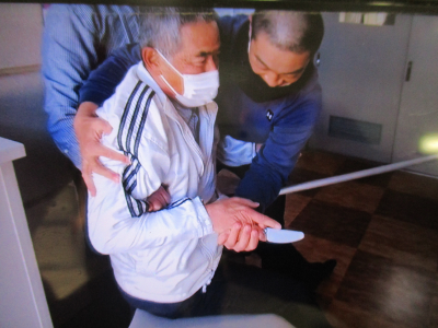 写真：R6.12.12　東遠地区生活支援センター東遠学園での不審者侵入対処訓練