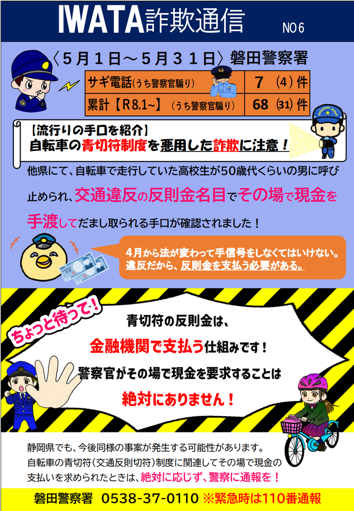 チラシ：磐田警察署IWATA通信（No.6）