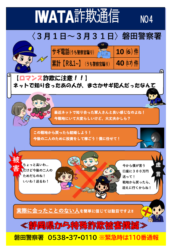 チラシ：磐田警察署IWATA通信（No.4）