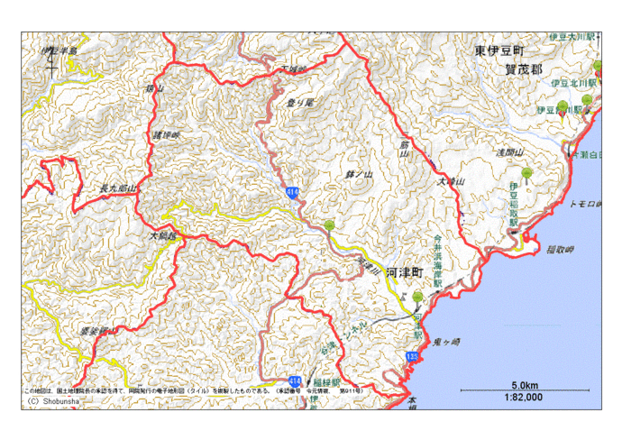 賀茂郡河津町地図