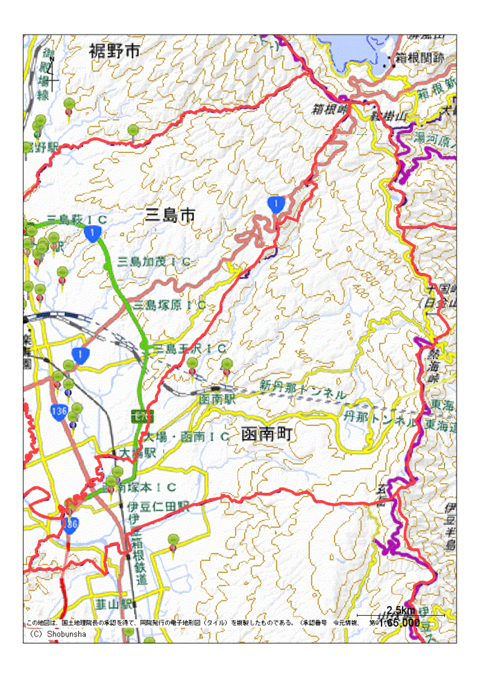 函南町の地図