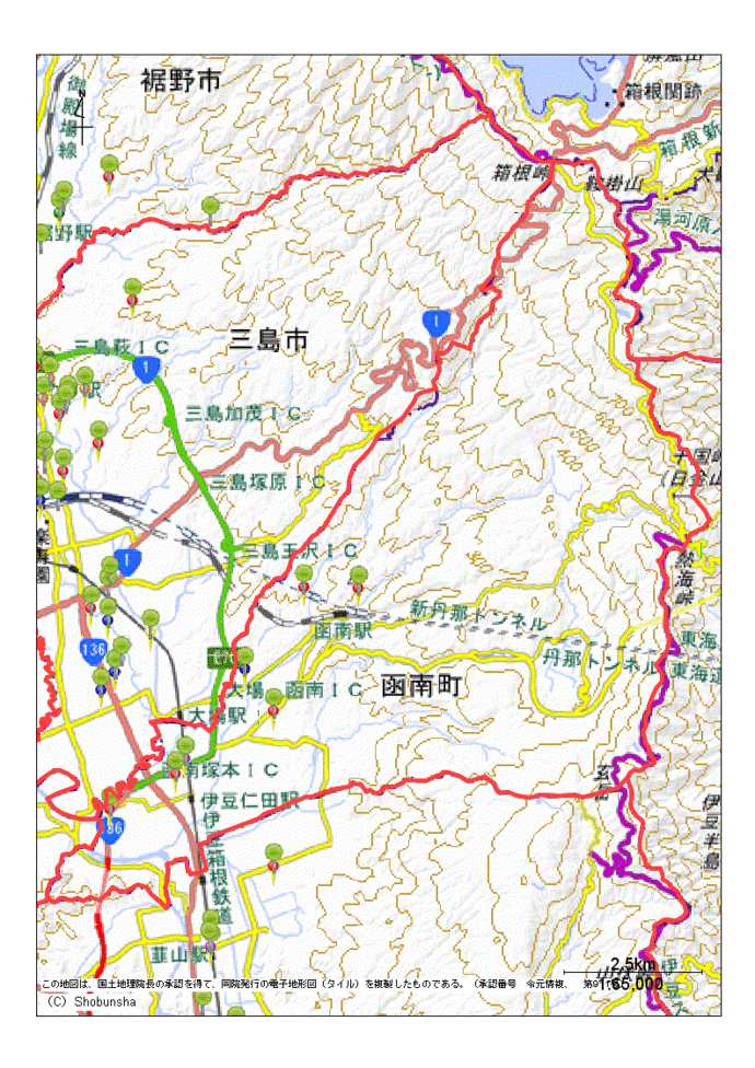 函南町の地図