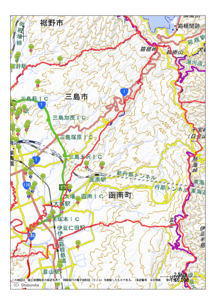 函南町の地図