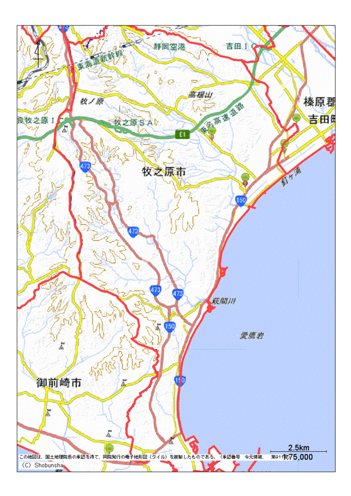 牧之原市地図