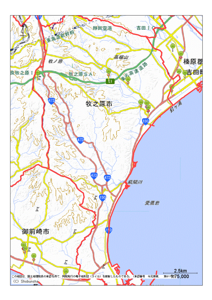 牧之原市地図
