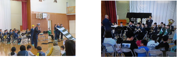 藤枝署員・音楽隊員による交通事故防止の寸劇を交えた講話とともに、音楽隊の演奏を行いました♪