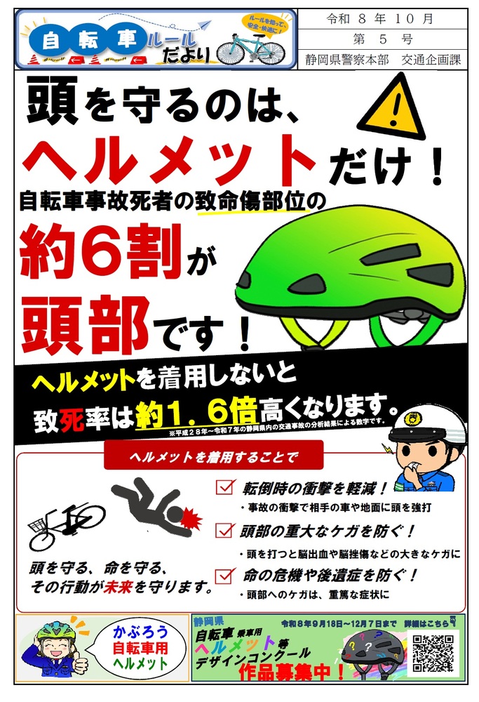 自転車ルールだより　第5号【自転車ヘルメット】