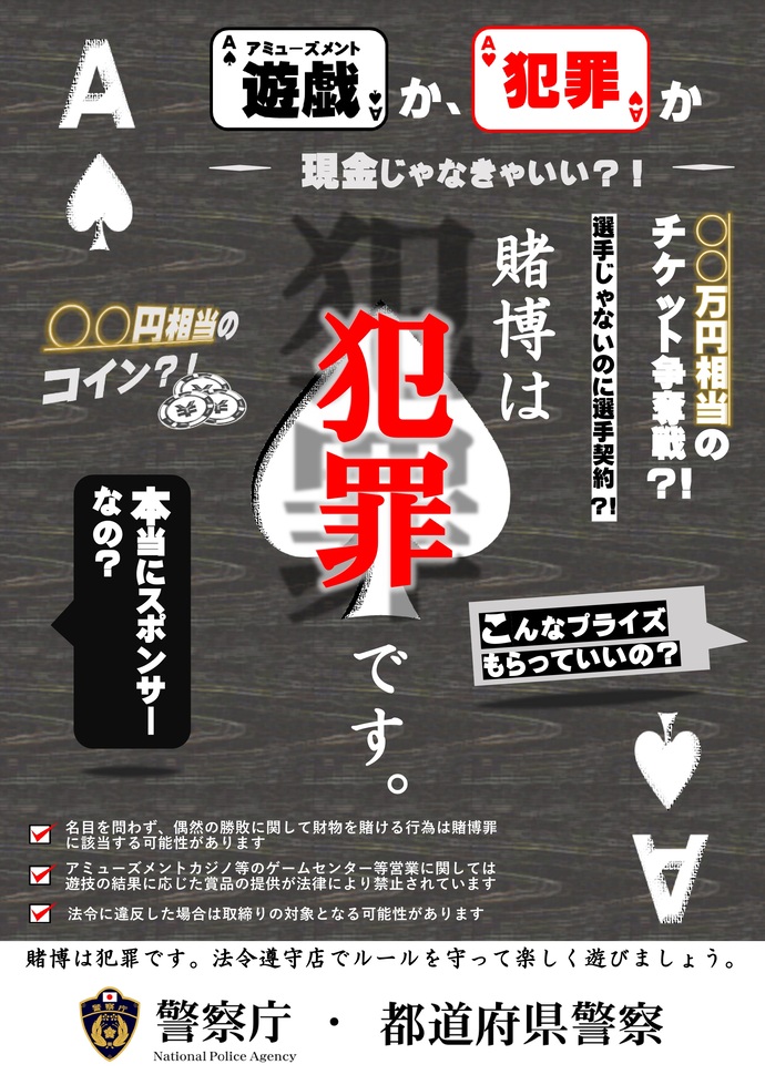  ゲームセンター等営業に関する広報ポスター